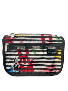 LeSportsac x Peter Jensen Travel Pouch 2017 Jeffrey Bunny Multicolor Stripes